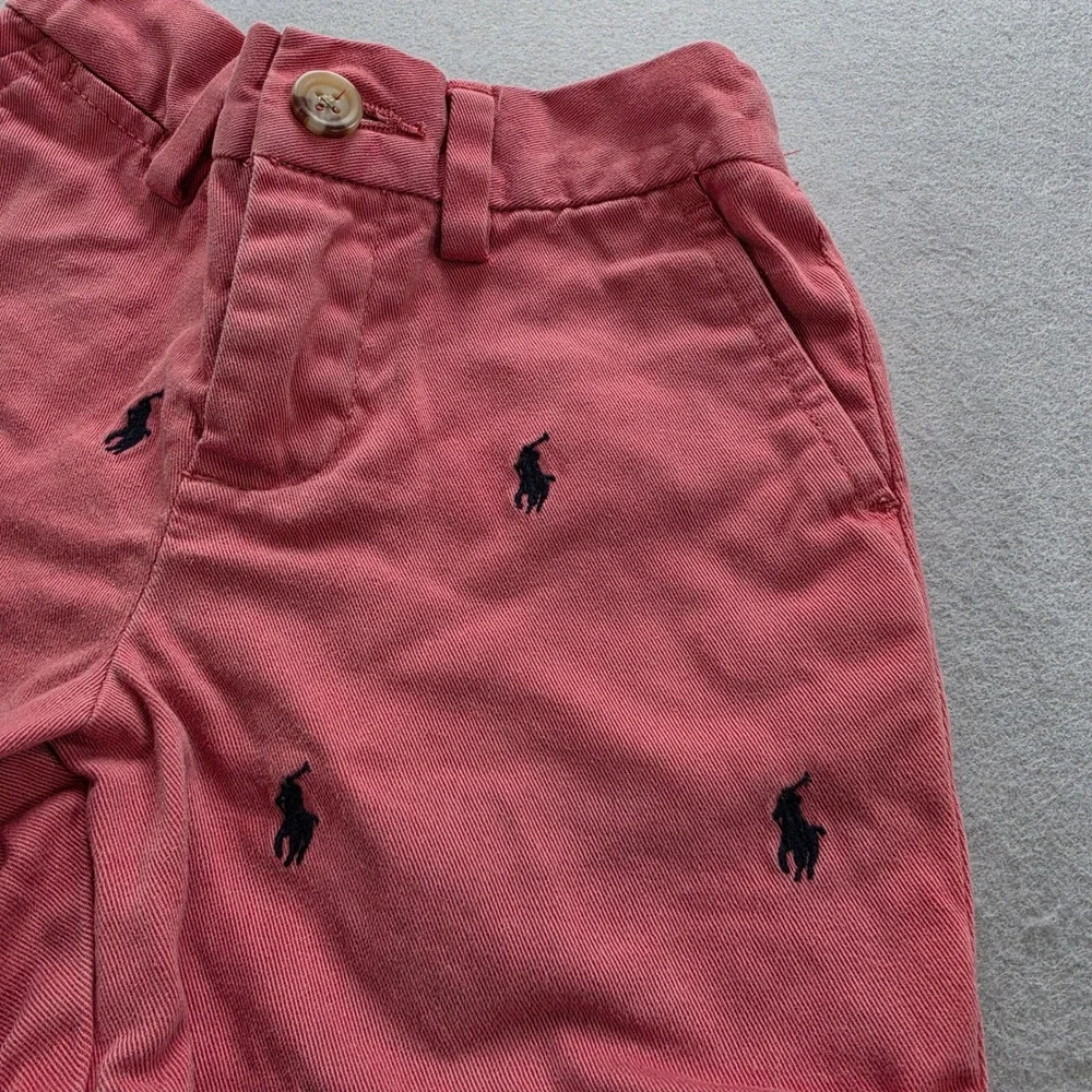 Polo Ralph Lauren Baby Salmon Pink Chino Shorts 12M Classic Embroidered Pony